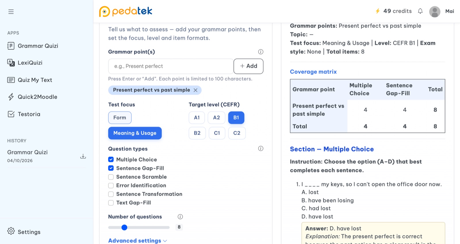 A Grammar Quizi quiz on present perfect vs past simple, with answers and explanations